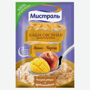 Каша овсяная Мистраль манго-персик 1 шт, 40 г