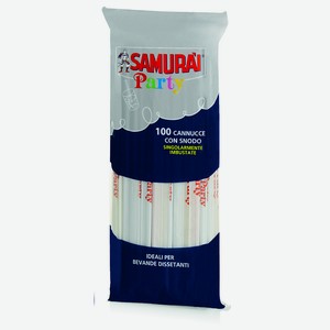 Соломинки для питья 100 шт индивидуальной упаковке Samurai, 0,095 кг