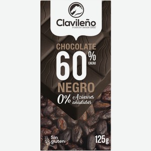Темный шоколад 60% без сахара Chocolates Clavileno Испания 0,125 кг