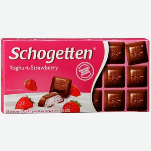 Шоколад молочный с клубничным йогуртом Schogetten, 0,1 кг