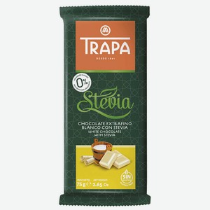 Белый шоколад со стевией 0,075 кг Trapa
