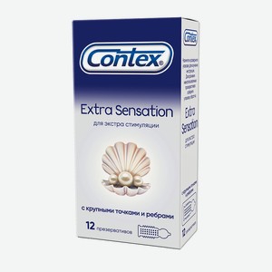 Презервативы №12 Extra Sensation с крупными точками и ребрами Contex, 0,042 кг