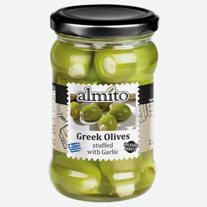 Оливки греческие с чесноком Almi, 0,32 кг
