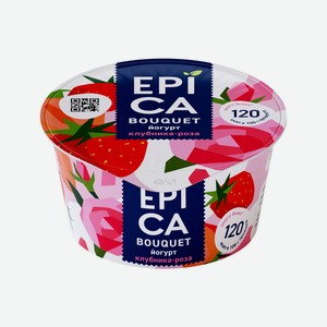 Йогурт Epica клубника/роза Bouquet 4,8%, 0,13 кг