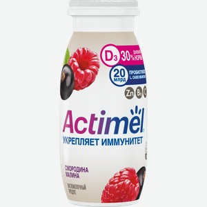 Кисломолочный напиток Actimel со смородиной и малиной 1.5%, 95 г