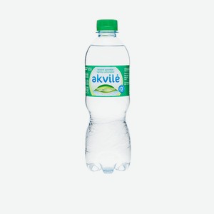Вода минеральная природная питьевая столовая газированная Akvile 0.5л