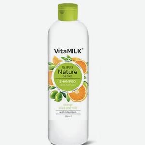 Vitamilk Super Nature Шампунь для Волос Апельсин Олива и Молоко, 500 мл