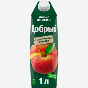 ДОБРЫЙ Напиток сок/содерж яблоко-персик 1л т/пак