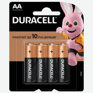 Батарейка Duracell AA LR6 Duracell 4шт, 0,101 кг