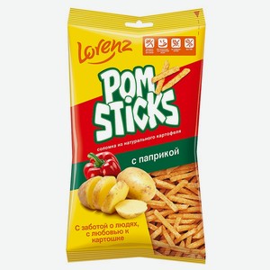 Картофельные чипсы соломкой «Pomsticks» с паприкой, 0,1 кг