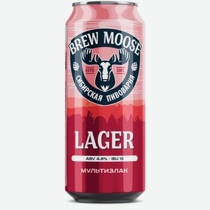 Пиво Балтика Brew Moose Лагер, 0.45л Россия