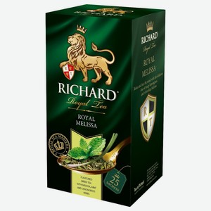 Чай зеленый Richard Royal Melissa в пакетиках, 25 шт., картонная коробка