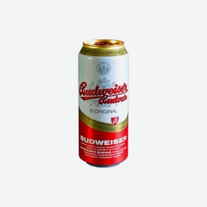 Пиво Budweiser Budvar Original светлое пастеризованное 5% 0.5 л, металлическая банка