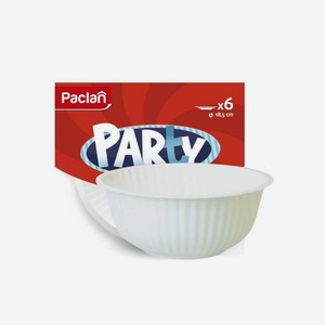 Тарелка пластиковая Paclan для супа/салата белая 185 мм набор 6 шт