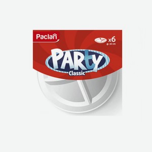 Тарелка пластиковая Paclan трехсекционная белая 260 мм набор 6 шт