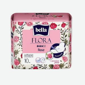 Прокладки гигиенические bella FLORA Rose, 10 шт./уп. (с ароматом розы), 0,066 кг