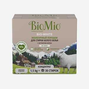 Порошок стиральный для белого белья Bio-White BioMio, 1,5 кг