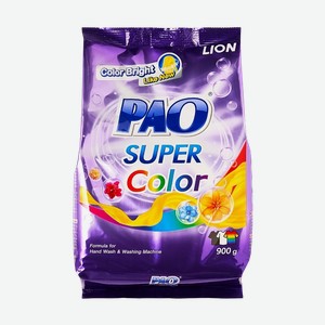 LION PAO Super Color Антибактериальный порошок для стирки цветного белья, 900 г, 0,92 кг