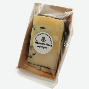 Сыр полутвердый с голубой плесенью из коровьего молока Мамонт.сыров, 0,15 кг