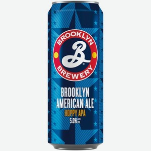 Пиво Brooklyn American Ale светлое нефильтрованное 5% 0,45л жестяная банка Россия
