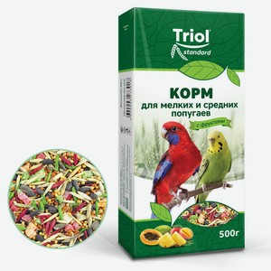 Корм для мелких и средних попугаев с фруктами Тriol Standard 0,5 кг