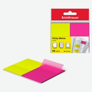 Стикеры-закладки ErichKrause пластиковые 2 цвета, 50х75 мм