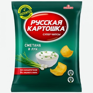 Чипсы картофельные Русская картошка сметана-зеленый лук, 150 г