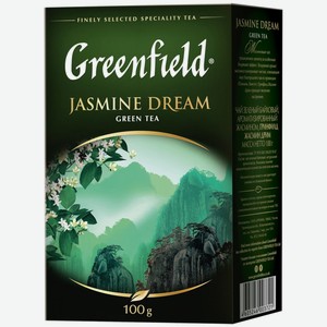Чай зеленый GREENFIELD Jasmine dream листовой к/уп, Россия, 100 г
