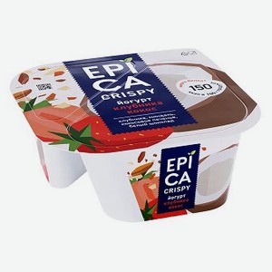 Йогурт EPICA Crispy клубника миндаль кокосовое печенье белый шоколад 7,3% БЗМЖ, 138 г
