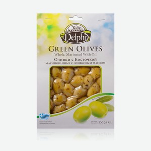 Оливки с косточкой маринованные с оливковым маслом Delphi 0,25 кг