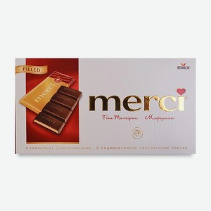 Шоколад Merci темный с начинкой из марципана 112г Германия