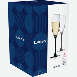 Набор бокалов для шампанского Люминарк Домино 170мл 4шт