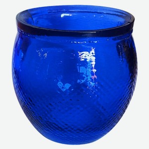 Подсвечник стеклянный декоративный синий, d 89 x h 85 мм