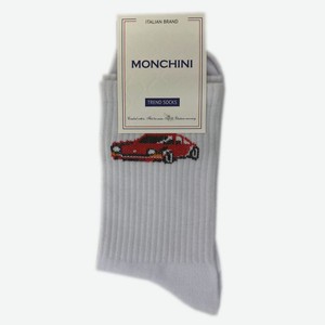 Носки мужские Monchini арт М308 - Белый, Машина, 42-43