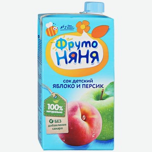 Сок ФрутоНяня яблоко-персик без сахара 3 лет, 0,5л