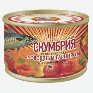 Скумбрия в томатном соусе «Сохраним традиции» с овощным гарниром, 240 г