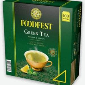Чай Foodfest Green Tea Melissa and Lemon зеленый байховый 100x1,5г