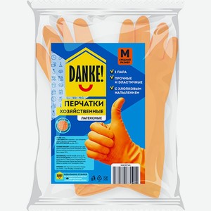 Перчатки Danke! хозяйственные латексные размер М 1пара