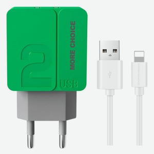 Сетевое зарядное устройство More Choice NC46i 1m Green