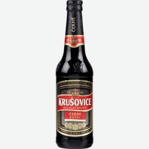 Пиво Krusovice Cerne Royal тёмное в бутылке 4,1 % алк., Россия, 0,45 л