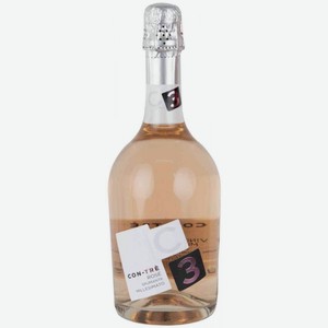 Вино игристое Con-Tre Rose розовое сухое 11 % алк., Италия, 0,75 л