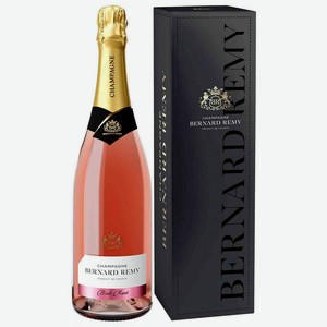 Вино игристое Bernard Remy Champagne Rose розовое брют в подарочной упаковке 12 % алк., Франция, 0,75 л