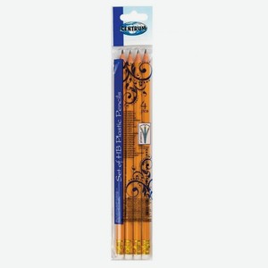 Набор 4 карандаша,пластик, с ластиком, 86655