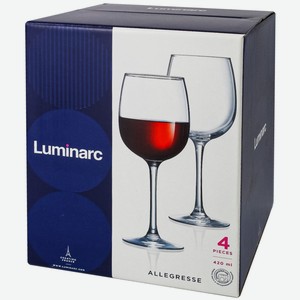 Набор бокалов для красного вина Luminarc Allegresse, 420мл х 4шт Россия