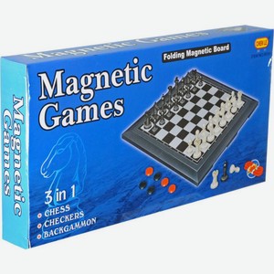 Магнитная игра 3в1 шахматы шашки и нарды