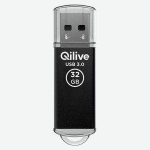 Флешка Qilive USB 3.2 gen 1 с колпачком черная, 32 GB
