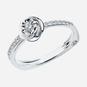 Кольцо SOKOLOV Diamonds из белого золота с алмазной гранью с бриллиантами 1011699, размер 16