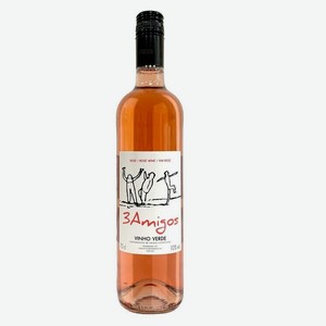 Вино  3 Амигос  ординарное регион Виньо Верде розовое полусухое 10% 0,75л
