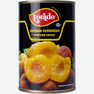 Персики в сиропе Лорадо половинки Меркур Гамбург ж/б, 410 г