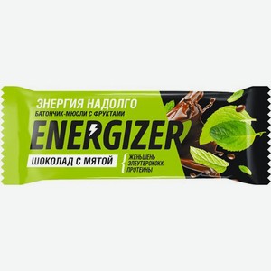 Батончик-мюсли Energizer шоколад с мятой с фруктами 40г